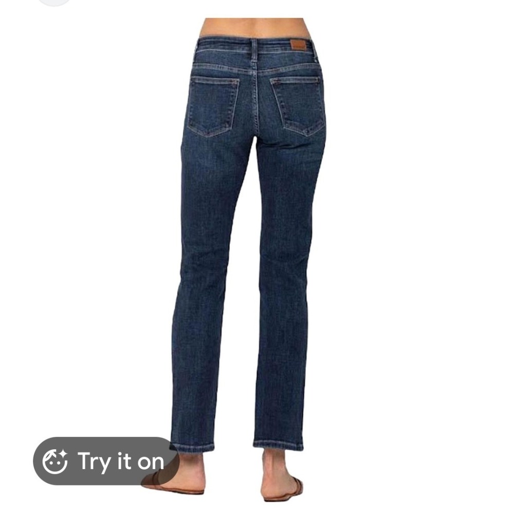 Judy Blue Dark Wash Straight Leg Jeans High Rise Denim Size 1/25